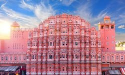 Pink palace Hawa Mahal, Jaipur, India, beautiful sunset view.